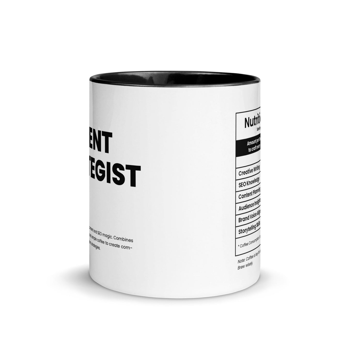Content Strategist Mug - Nutrition Facts - Locomug.com#funny_profession_mugs_crazy_mug _designs#