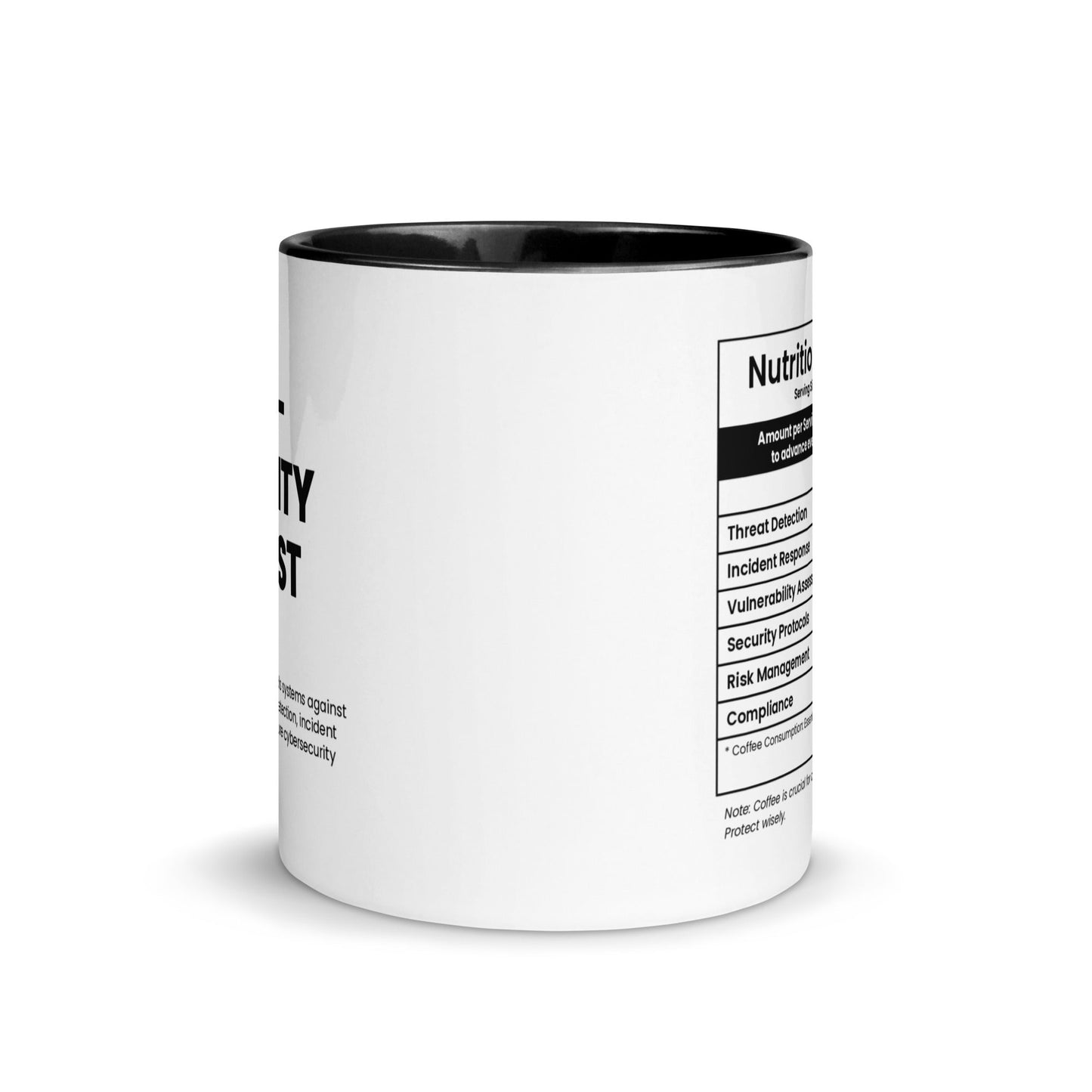 Cybersecurity Analyst Mug - Nutrition Facts - Locomug.com#funny_profession_mugs_crazy_mug _designs#