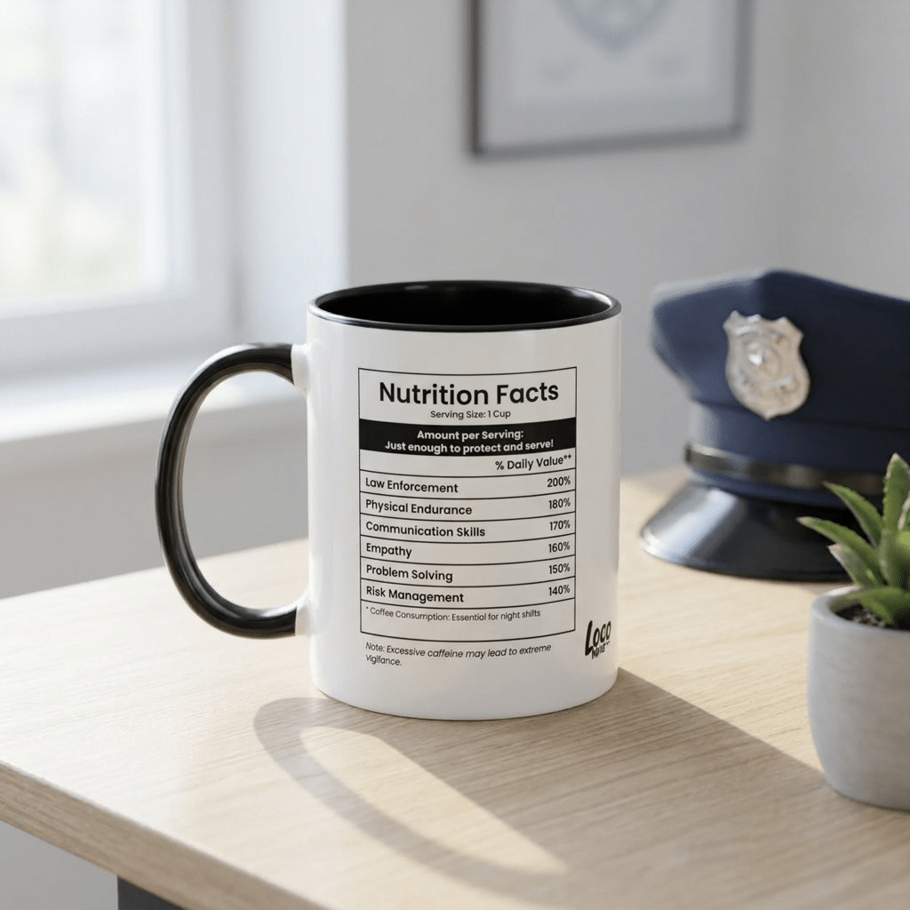 Funny Police Officer Gift Mug | Nutrition Facts Coffee Mug | Police Week Gift - Locomug.comfunny_profession_mugs_crazy_mug _designs