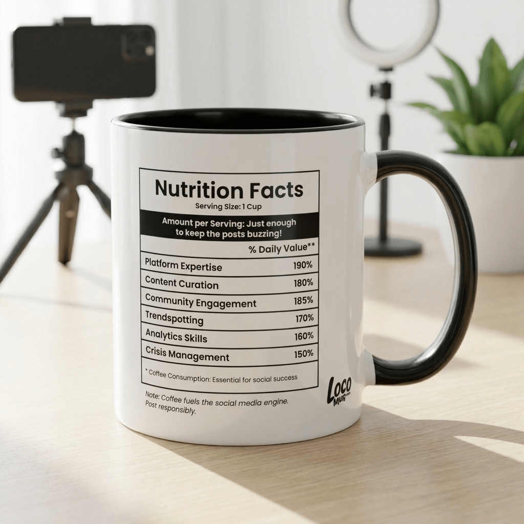Funny Social Media Manager Gift Mug | Nutrition Facts Coffee Mug | Marketing Gift - Locomug.comfunny_profession_mugs_crazy_mug _designs