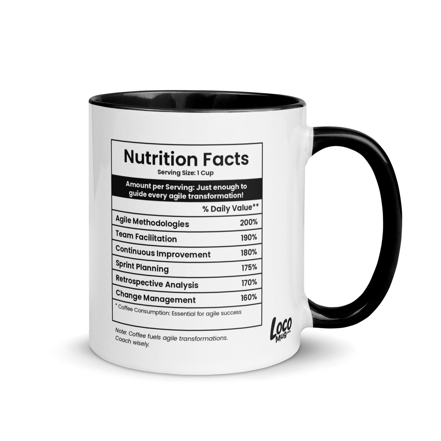 Agile Coach Mug - Nutrition Facts - Locomug.com#funny_profession_mugs_crazy_mug _designs#