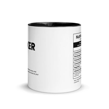 Banker Mug Nutrition Facts - Investment Banker Financial Advisor Gift - LocoMug