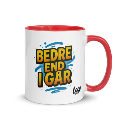 “Besser als gestern” Mug with Color Inside – German Precision, Daily Progression - Locomug.com#funny_profession_mugs_crazy_mug _designs#