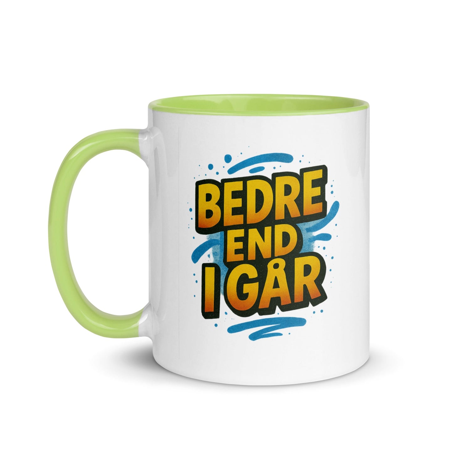 “Besser als gestern” Mug with Color Inside – German Precision, Daily Progression - Locomug.com#funny_profession_mugs_crazy_mug _designs#