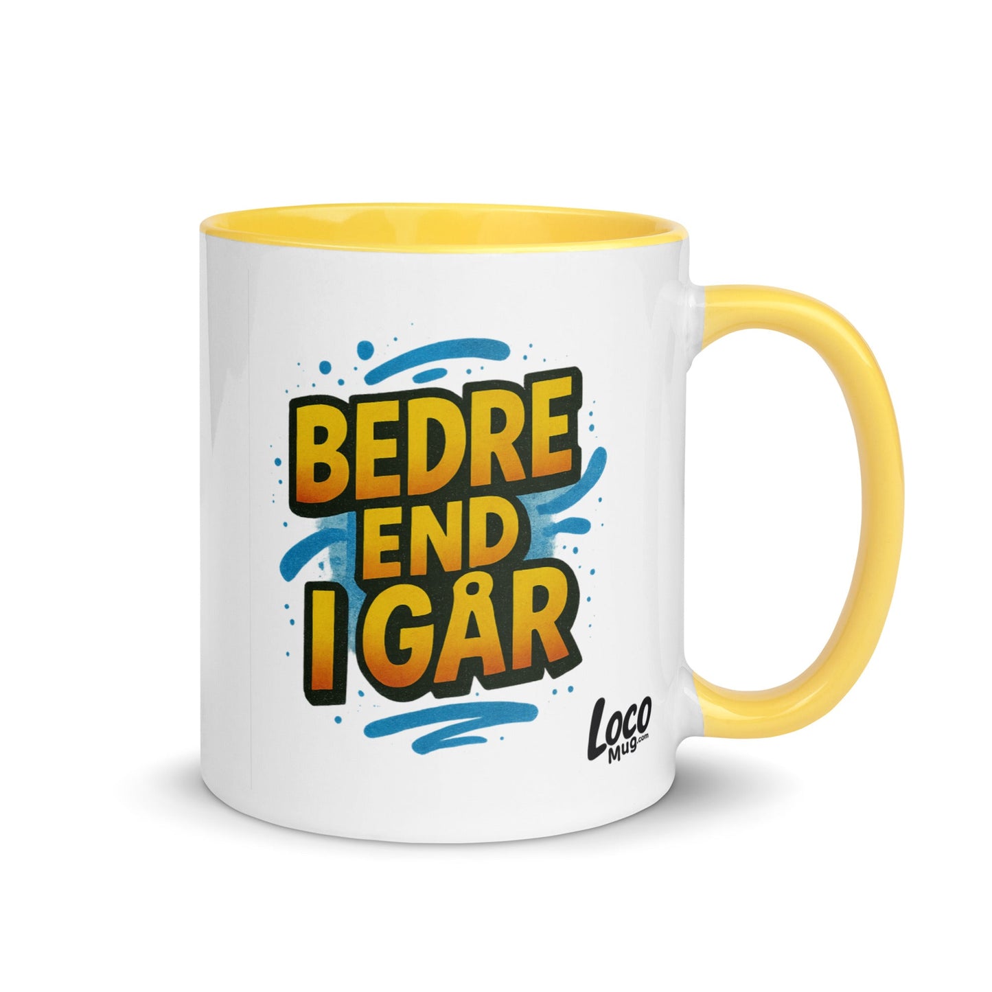“Besser als gestern” Mug with Color Inside – German Precision, Daily Progression - Locomug.com#funny_profession_mugs_crazy_mug _designs#