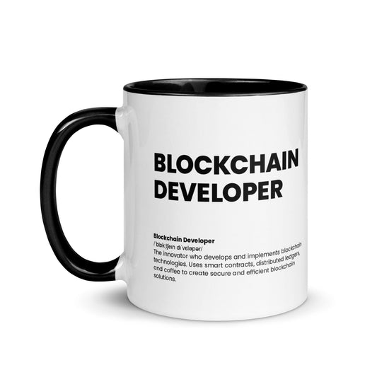 Blockchain Developer Mug - Nutrition Facts with black Color Inside - Locomug.com#funny_profession_mugs_crazy_mug _designs#