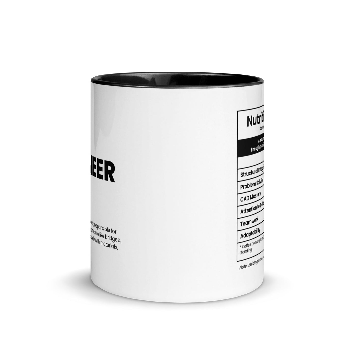 Civil Engineer Mug - Nutrition Facts - Locomug.com#funny_profession_mugs_crazy_mug _designs#