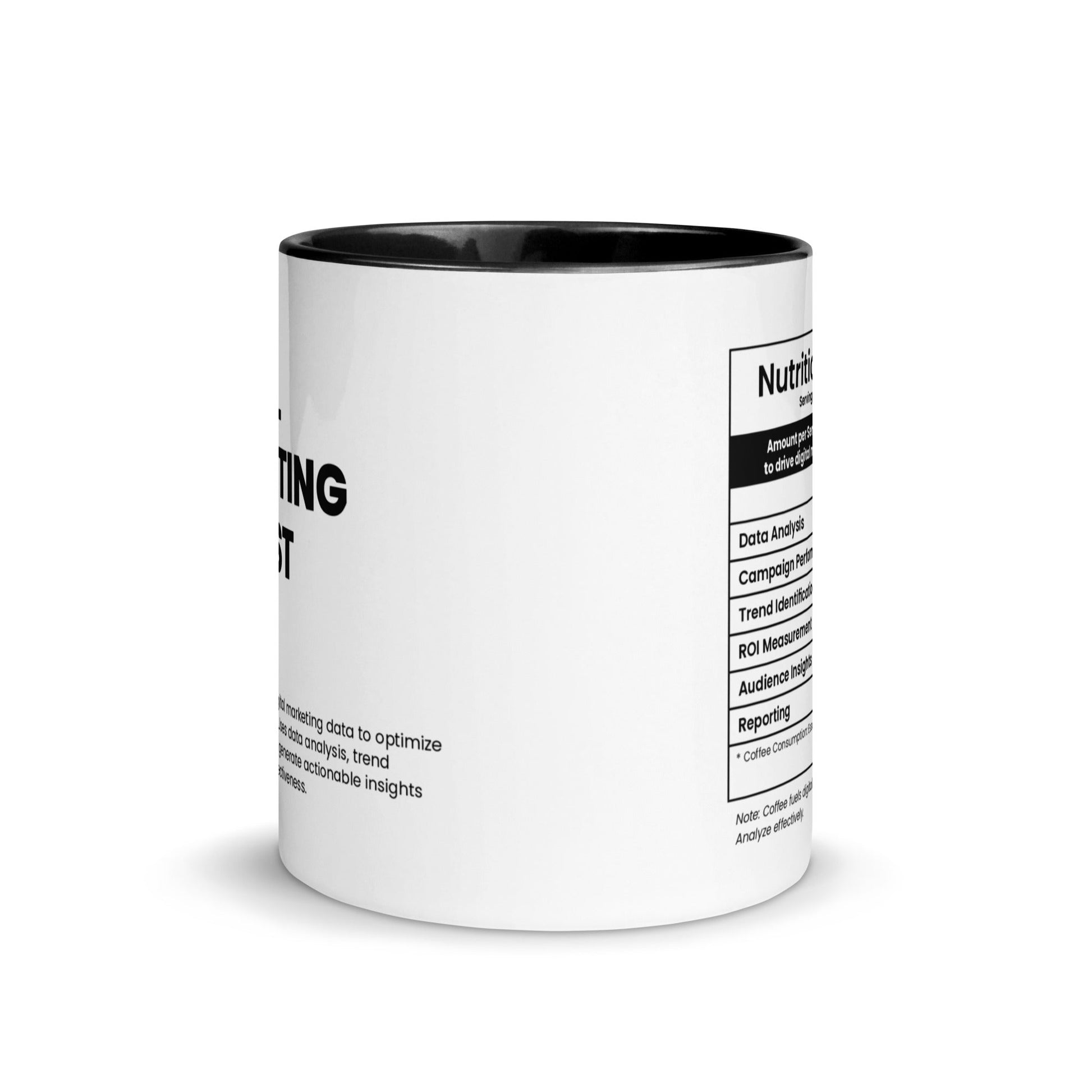 Digital Marketing Analyst Mug - Nutrition Facts with Black Color Inside - Locomug.com#funny_profession_mugs_crazy_mug _designs#
