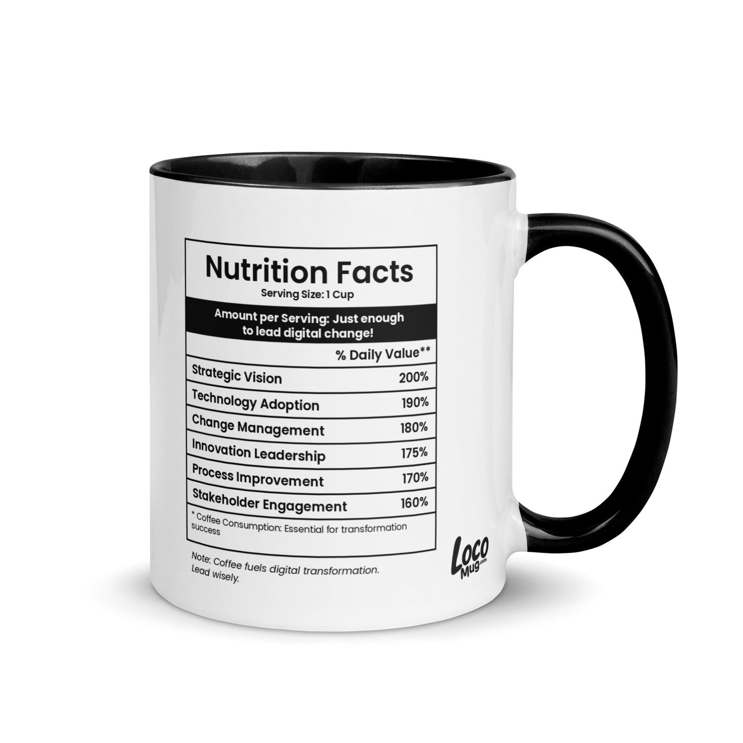 Digital Transformation Lead Mug - Nutrition Facts - Locomug.com#funny_profession_mugs_crazy_mug _designs#