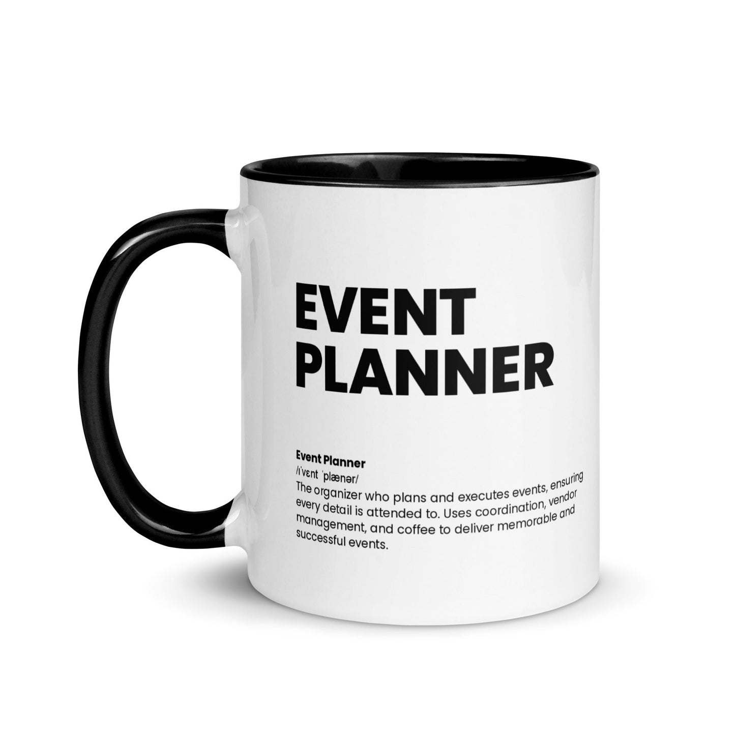 Event Planner Mug - Nutrition Facts with Black Color Inside - Locomug.com#funny_profession_mugs_crazy_mug _designs#