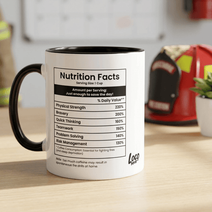 Funny Firefighter Gift Mug | Nutrition Facts Coffee Mug | Fire Prevention Week Gift - Locomug.comfunny_profession_mugs_crazy_mug _designs