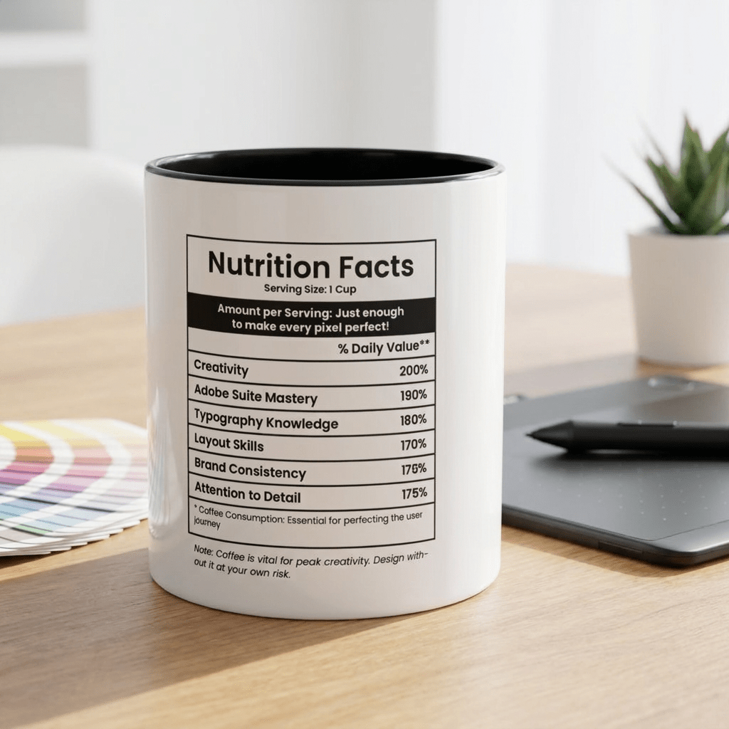 Funny Graphic Designer Gift Mug | Nutrition Facts Coffee Mug | Design School Graduation Gift - Locomug.comfunny_profession_mugs_crazy_mug _designs