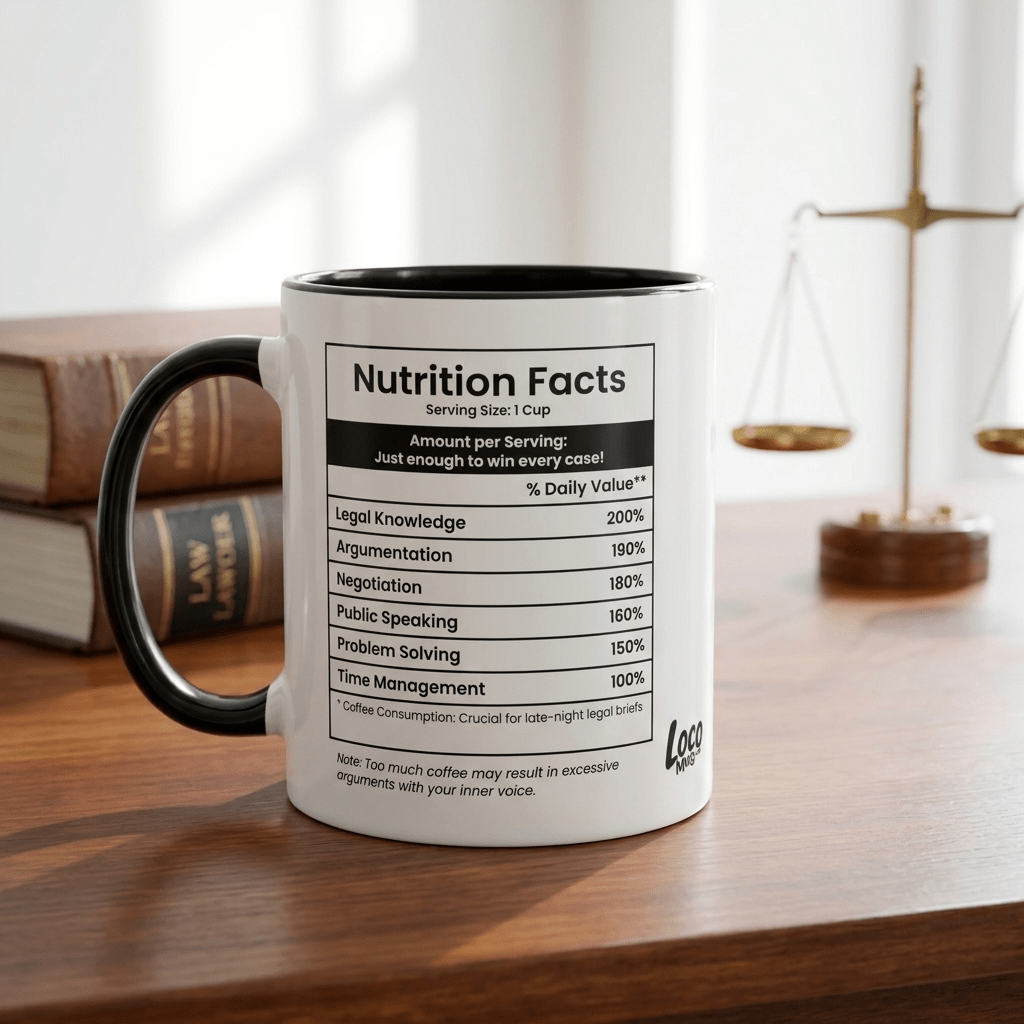 Funny Lawyer Gift Mug | Nutrition Facts Coffee Mug | Bar Exam Celebration Gift - Locomug.comfunny_profession_mugs_crazy_mug _designs