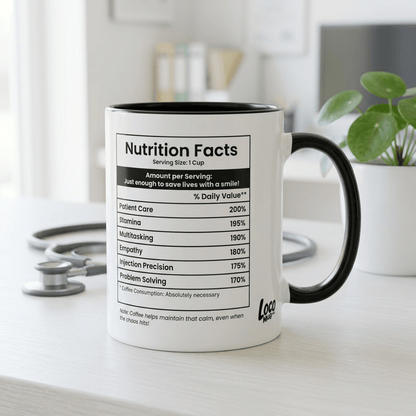 Funny Nurse Gift Mug | Nutrition Facts Coffee Mug | Nurses Week Gift | Nursing Gift - Locomug.comfunny_profession_mugs_crazy_mug _designs