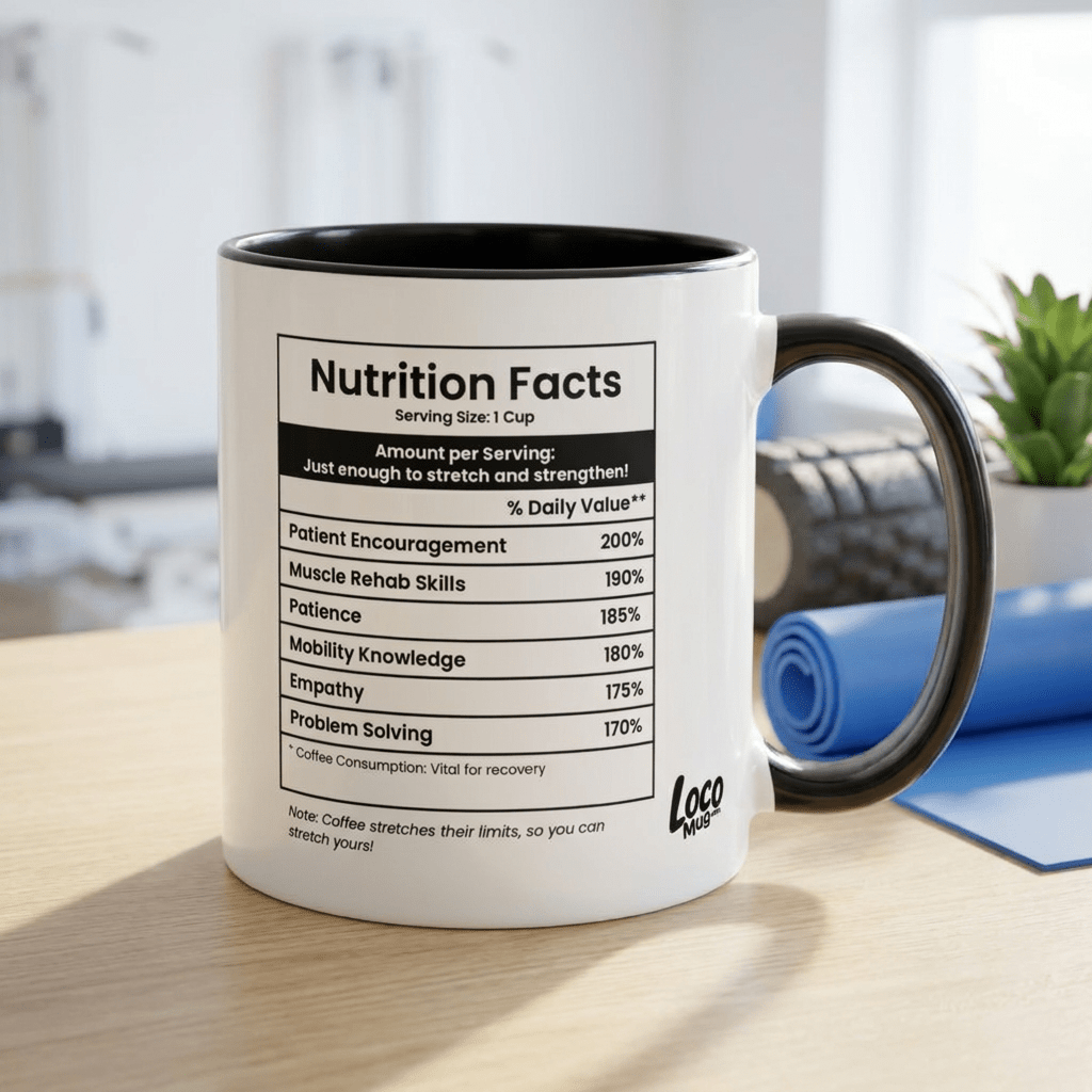 Funny Physical Therapist Gift Mug | Nutrition Facts Coffee Mug | PT Graduation Gift - Locomug.comfunny_profession_mugs_crazy_mug _designs
