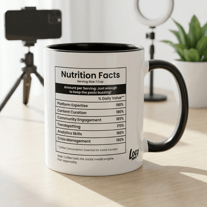 Funny Social Media Manager Gift Mug | Nutrition Facts Coffee Mug | Marketing Gift - Locomug.comfunny_profession_mugs_crazy_mug _designs