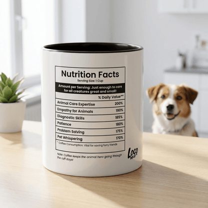 Funny Veterinarian Gift Mug | Nutrition Facts Coffee Mug | Vet School Graduation Gift - Locomug.comfunny_profession_mugs_crazy_mug _designs