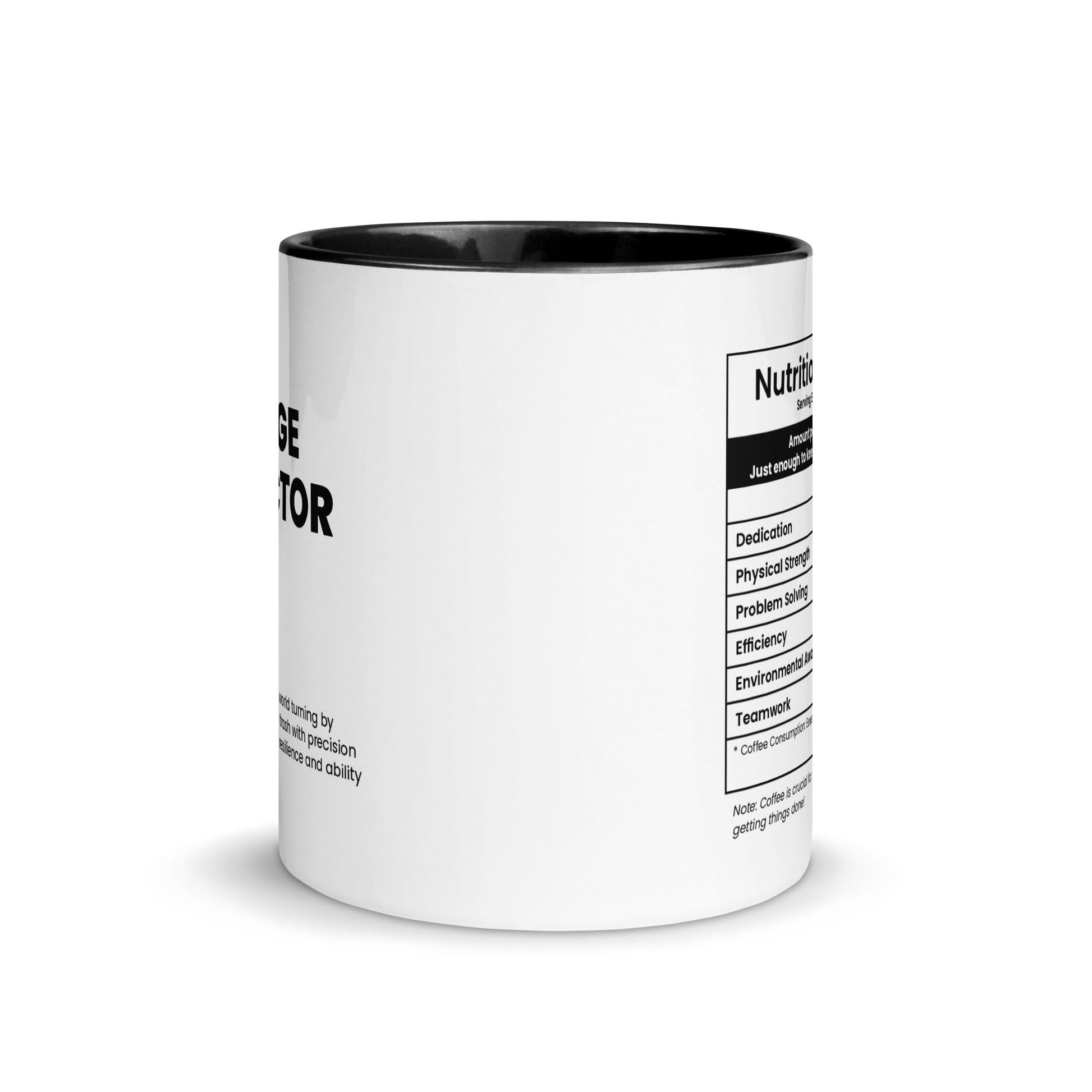 Garbage Collector Mug - Nutrition Facts - Locomug.com#funny_profession_mugs_crazy_mug _designs#