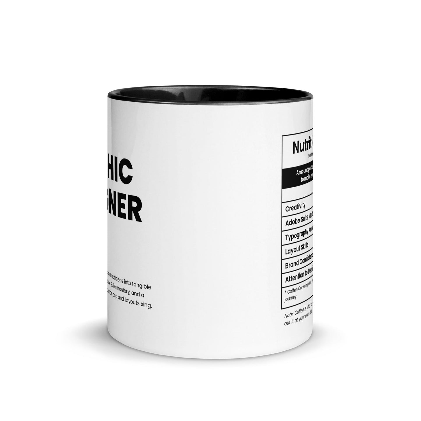 Graphic Designer Mug - Nutrition Facts - Locomug.com#funny_profession_mugs_crazy_mug _designs#