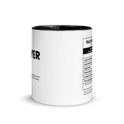 Lawyer Mug Nutrition Facts - Bar Exam Passing Gift - LocoMug