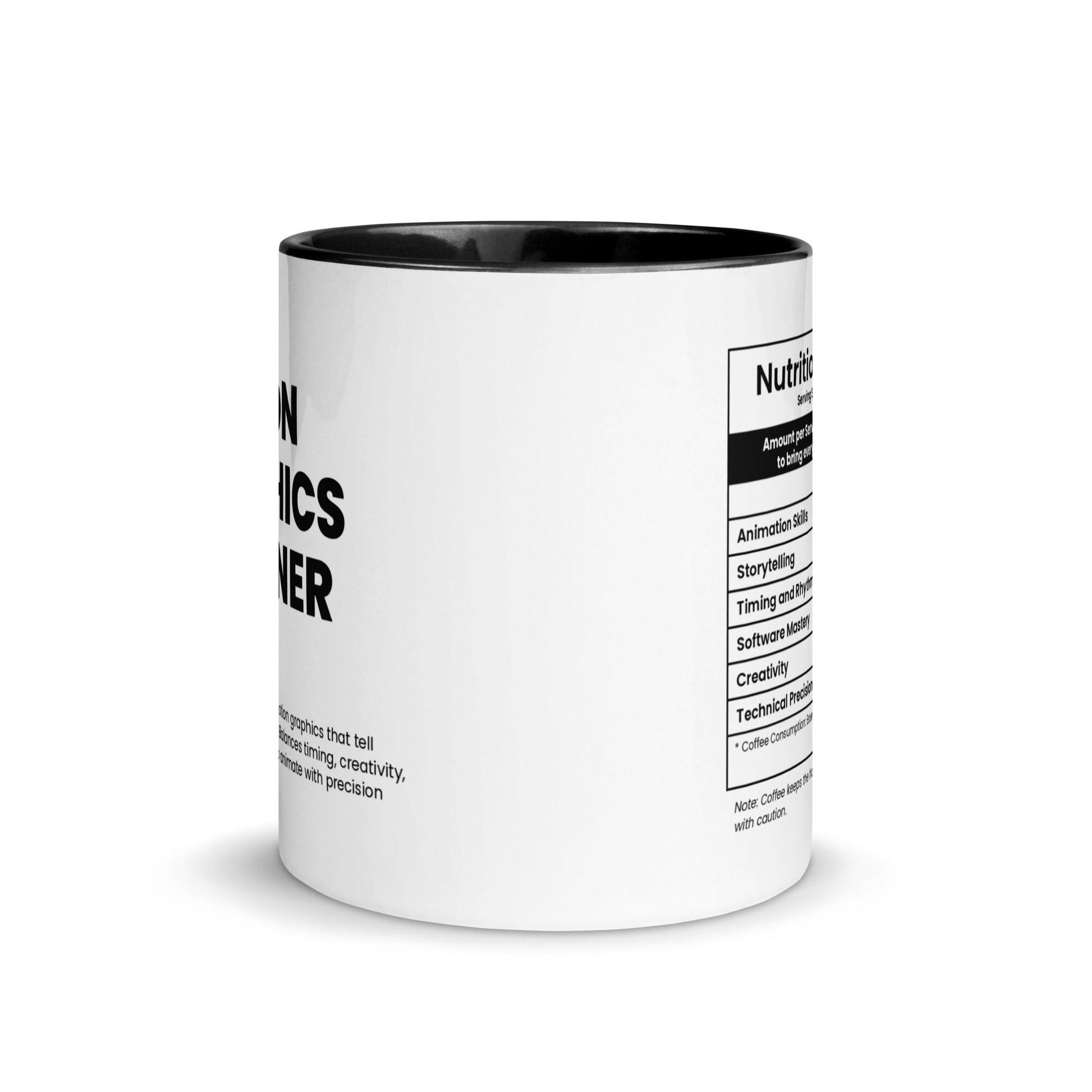 Motion Graphics Designer Mug - Nutrition facts - Locomug.com#funny_profession_mugs_crazy_mug _designs#