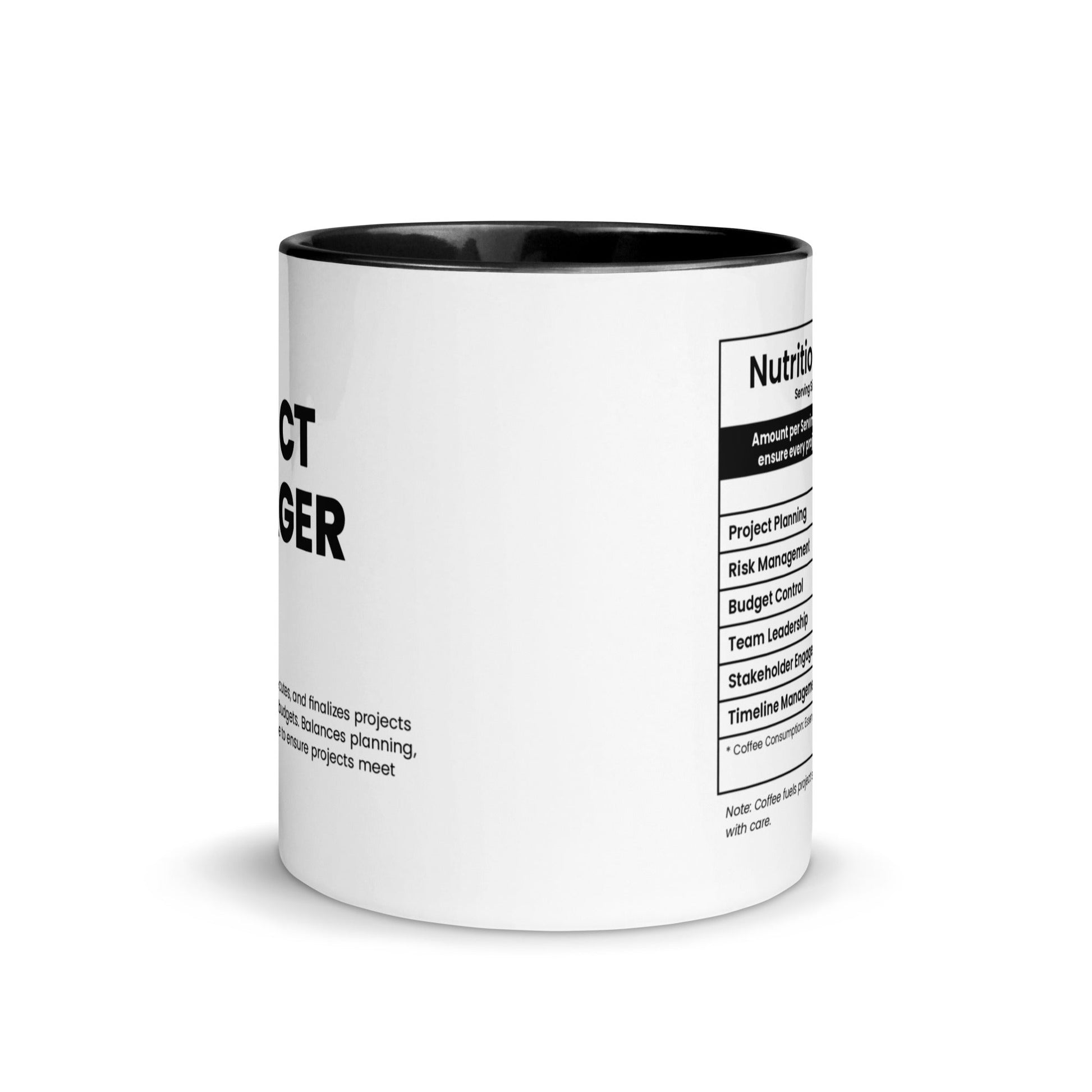 Project Manager Mug - Nutrition Facts - Locomug.com#funny_profession_mugs_crazy_mug _designs#