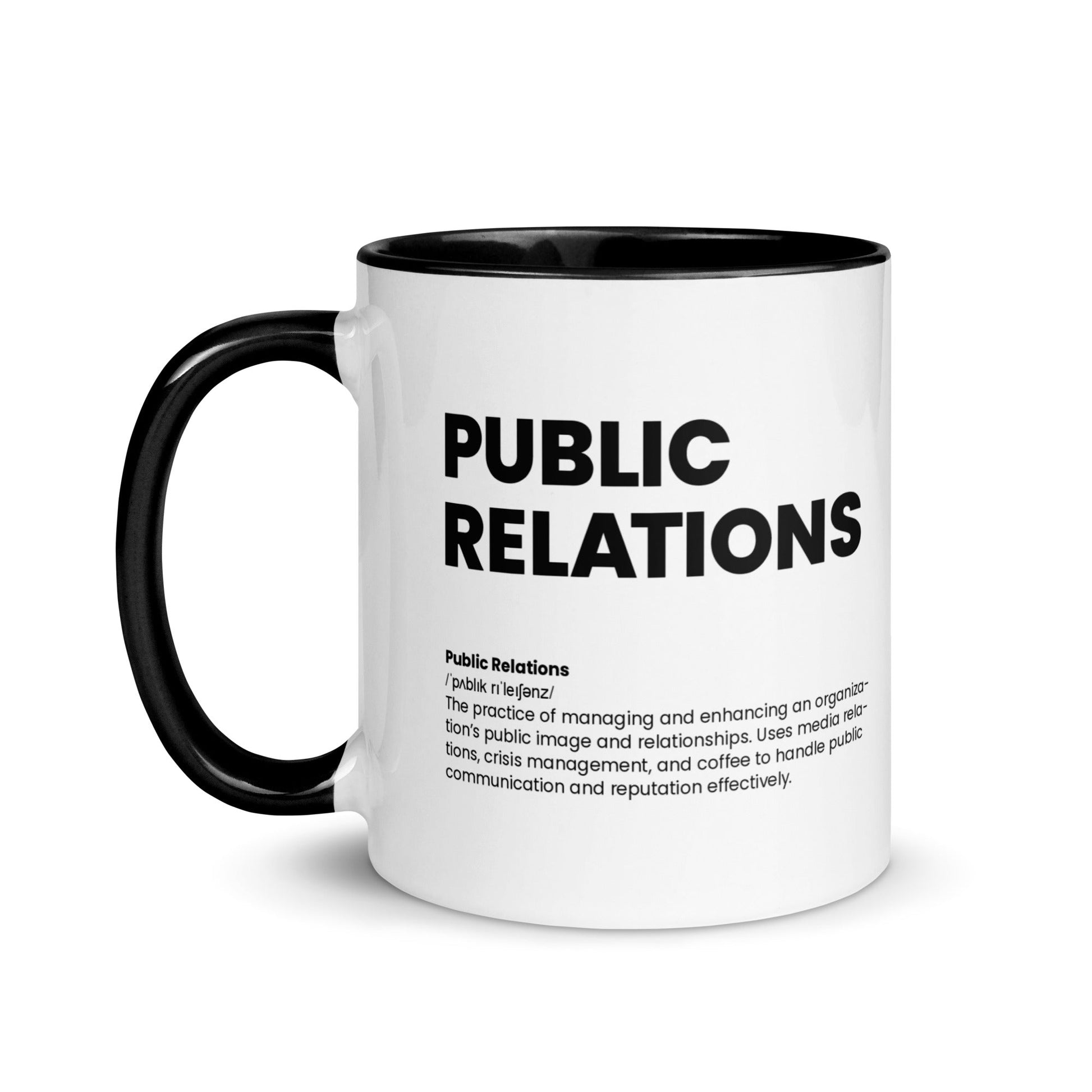 Public Relations Mug - Nutrition Facts | with Black Color Inside - Locomug.com#funny_profession_mugs_crazy_mug _designs#