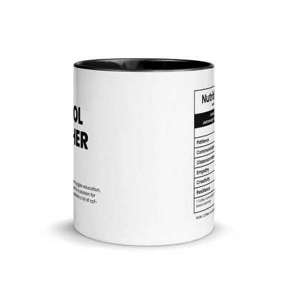 School Teacher Mug - Nutrition Facts - Locomug.com#funny_profession_mugs_crazy_mug _designs#
