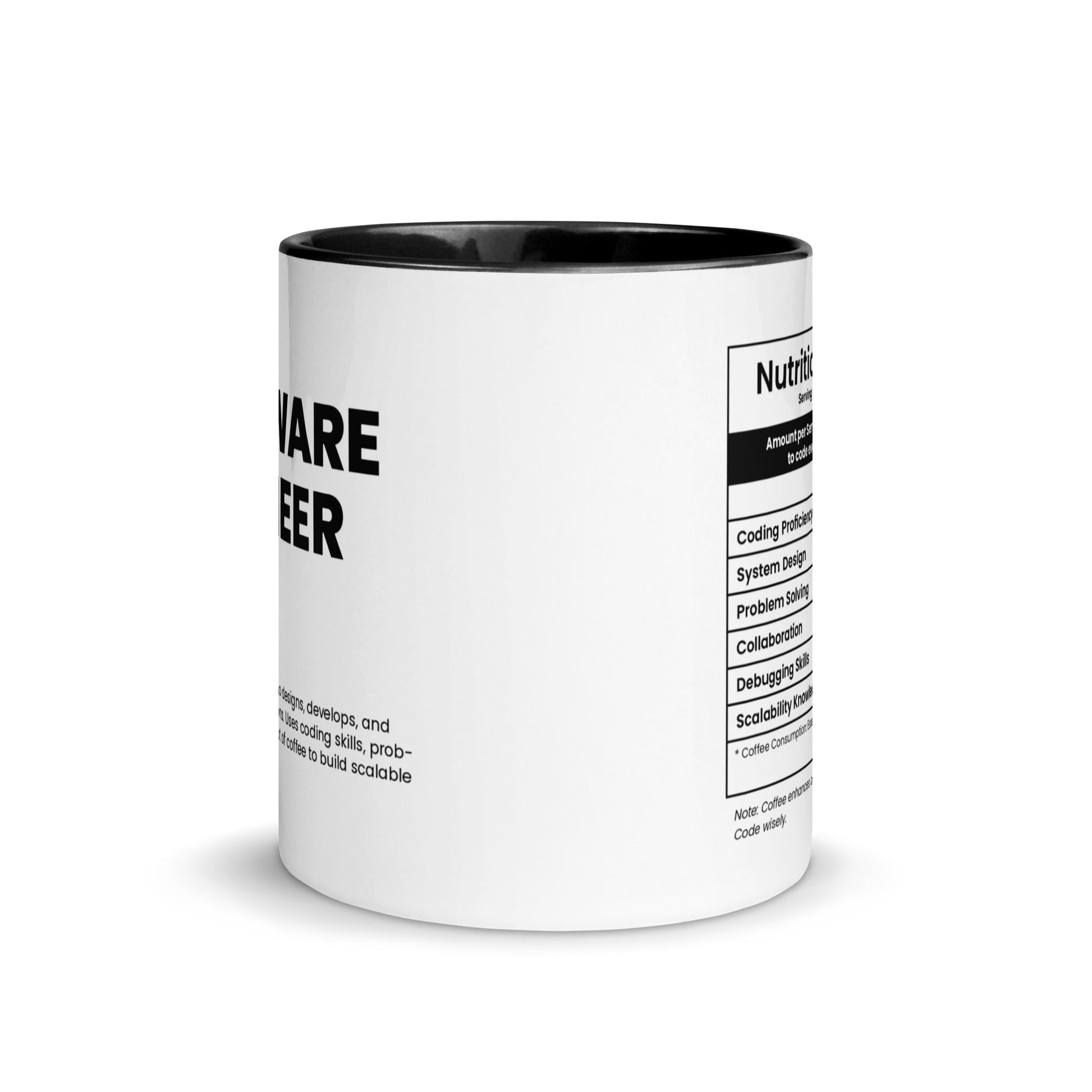 Software Engineer Mug - Nutrition Facts - Locomug.com#funny_profession_mugs_crazy_mug _designs#