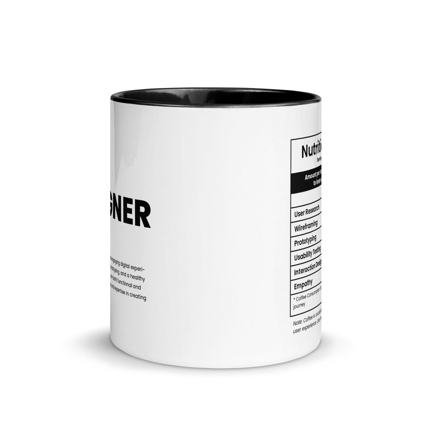 UX Designer Mug - Nutrition facts - Locomug.com#funny_profession_mugs_crazy_mug _designs#